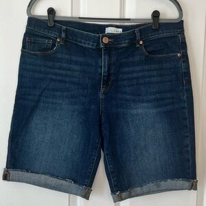Loft denim Bermuda roll cuffed shorts size 14